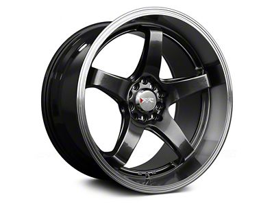 XXR 555 Chromium Black with Machined Lip Wheel; 17x8 (05-09 Mustang GT, V6)