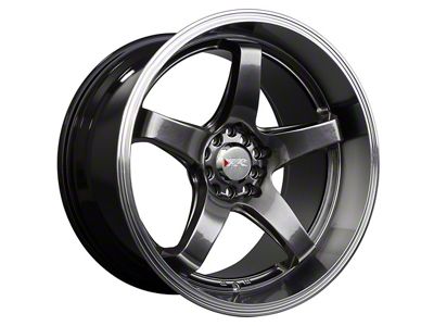 555 Chromium Black with Machined Lip Wheel; 18x8.5; 35mm Offset (05-09 Mustang GT, V6)