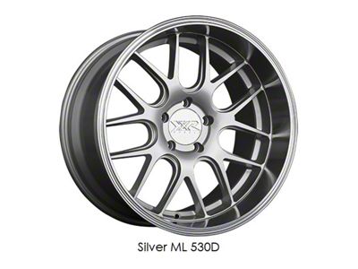 530D Silver with Machined Lip Wheel; Rear Only; 18x10.5; 20mm Offset (94-98 Mustang)