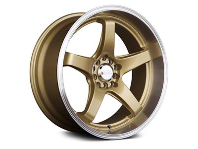555 Hyper Gold with Machined Lip Wheel; 17x8; 35mm Offset (94-98 Mustang)