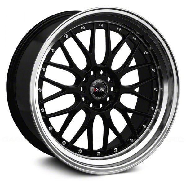 Mustang 521 Black with Machined Lip Wheel; Rear Only; 18x10