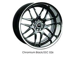 526 Chromium Black with Stainless Steel Chrome Lip Wheel; Rear Only; 20x9; 13mm Offset (10-15 Camaro LS, LT, SS)