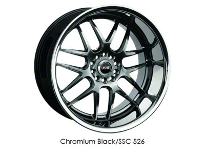 526 Chromium Black with Stainless Steel Chrome Lip Wheel; Rear Only; 20x9; 13mm Offset (10-15 Camaro LS, LT, SS)