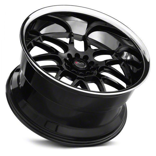 Mustang 526 Black with Stainless Steel Chrome Lip Wheel; 18x9