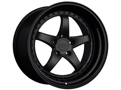 565 Flat Black with Gloss Black Lip Wheel; Rear Only; 18x10.5; 20mm Offset (99-04 Mustang)