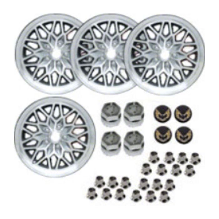 Camaro Snowflake Gunmetal 4Wheel Kit with Lug Nuts; 17x9 (9302 Camaro