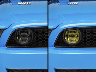 SEC10 Fog Light Tint; Yellow (13-14 Mustang GT)