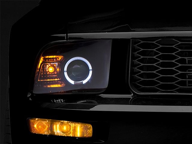 Raxiom 2010 Style LED Halo Headlights; Black Housing; Clear Lens (05-09 Mustang w/ Factory Halogen Headlights, Excluding GT500)