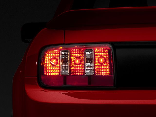 Raxiom Coyote Tail Lights; Chrome Housing; Red/Clear Lens (05-09 Mustang)