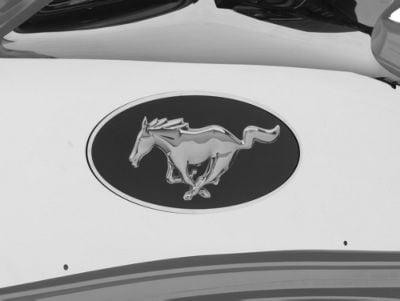 Trunk Panel Pony Emblem; Polished (05-14 Mustang)