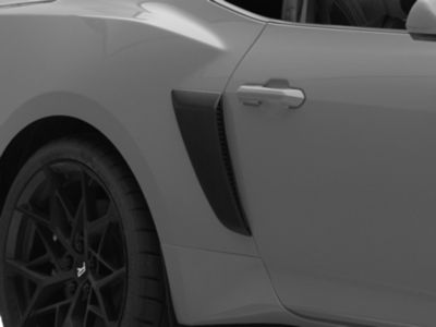 Pair Painted Fender Side Scoops For 2010-2013 Ford Mustang – UA Black – MTB Rear Vent Trim With Grille