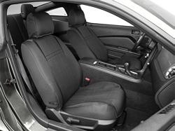 SpeedForm Neoprene Front Seat Covers; Black (05-14 Mustang w/ Seat Airbags)