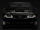 Raxiom Axial Series Headlights with LED Bar; Black Housing; Clear Lens (99-04 Mustang)