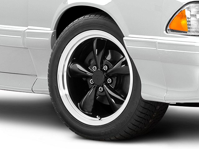 Bullitt Gloss Black Wheel; 17x9 (87-93 Mustang w/ 5-Lug Conversion)
