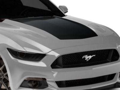 SEC10 Hood Accent Decal; Gloss Black (15-17 Mustang GT, EcoBoost, V6)