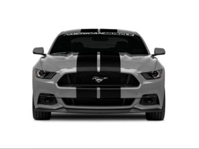 SEC10 GT500 Style Stripes; Gloss Black; 10-Inch (15-23 Mustang)