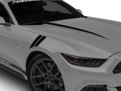 SEC10 Pinstriped Hash Marks; Gloss Black (15-23 Mustang)