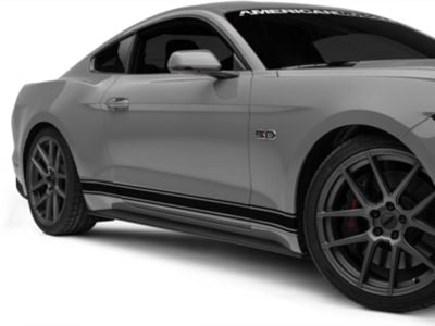SEC10 Rocker Stripes; Gloss Black (15-23 Mustang)