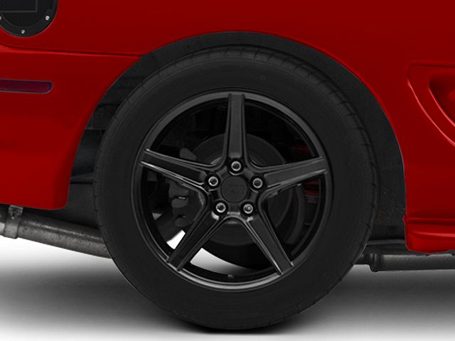 Saleen Style Gloss Black Wheel; Rear Only; 18x10 (94-98 Mustang)