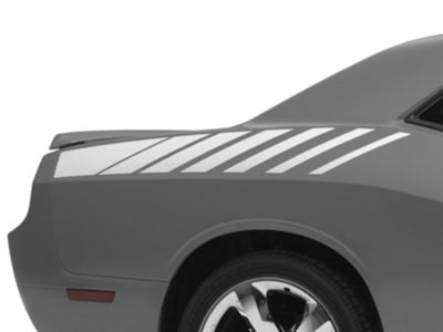 SEC10 Challenger Dashed Quarter Panel Graphics; Silver CH4303 (08