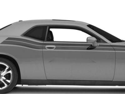 SEC10 Challenger R/T Style Beltline Stripes; Gloss Black