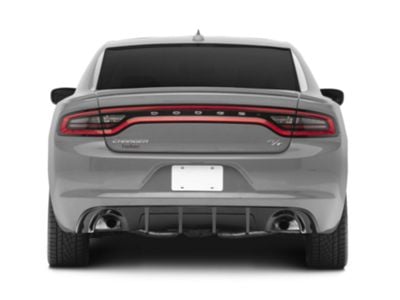 SXT Style Rear Diffuser; Gloss Black (15-18 Charger R/T; 15-23 Charger SE, SXT w/ Round Exhaust Tips)
