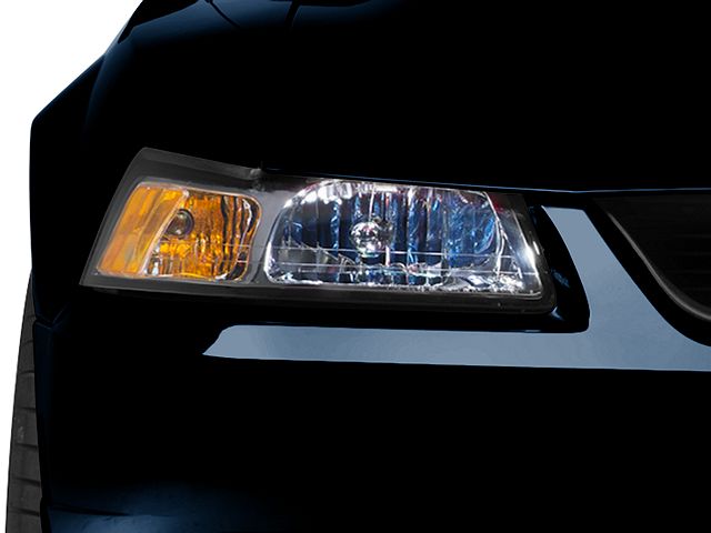 Raxiom Axial Series OE Style Headlights; Chrome Housing; Clear Lens (99-04 Mustang)