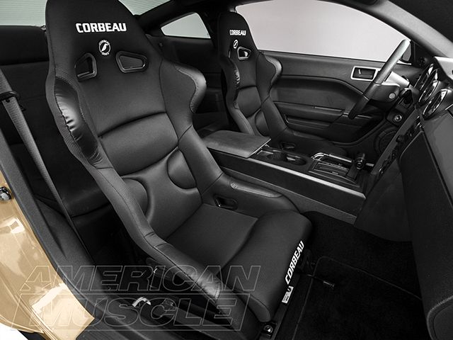 Corbeau FX1 Pro Racing Seat; Black Cloth (79-24 Mustang)