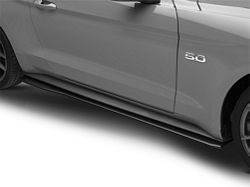 Drake Muscle Cars Side Rocker Splitters; Satin Black (15-23 Mustang GT, EcoBoost, V6)
