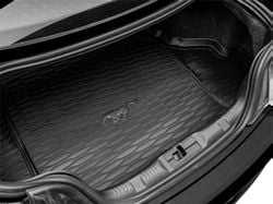 Ford Cargo Area Protector with Embossed Pony Logo; Black (15-23 Mustang w/o Shaker Subwoofer)