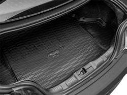 Ford Cargo Area Protector with Embossed Pony Logo; Black (15-23 Mustang w/o Shaker Subwoofer)