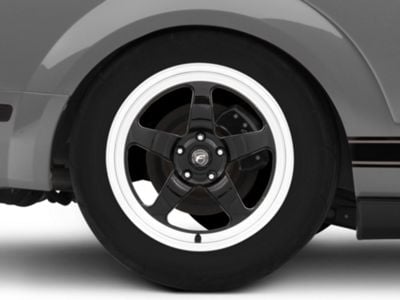 Forgestar Mustang D5 Drag Black Machined Wheel; Rear Only