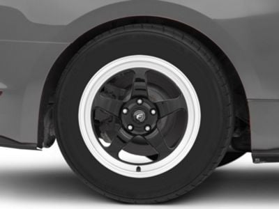 Forgestar D5 Drag Black Machined Wheel; Rear Only; 17x10 (15-23 Mustang GT, EcoBoost, V6)