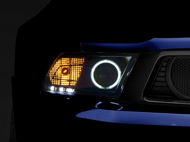 Raxiom CCFL Halo Projector Headlights; Black Housing; Clear Lens (10-12 Mustang w/ Factory Halogen Headlights)