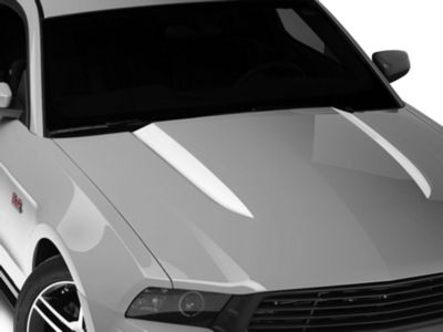 SEC10 Hood Accent Decal; White (10-12 Mustang GT, V6)