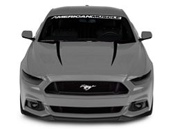 SEC10 Hood Accent Decal; Gloss Black (15-17 Mustang GT, EcoBoost, V6)