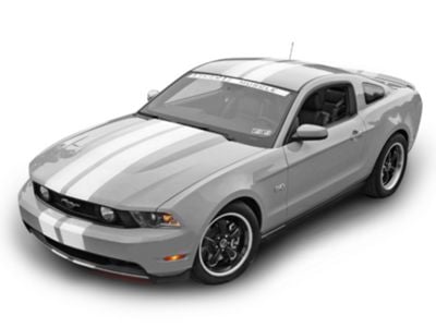 SEC10 Lemans Stripes; White; 8-Inch (79-23 Mustang)