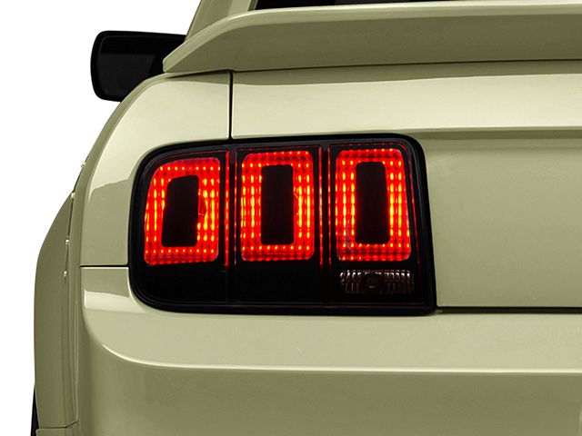 SEC10 Tail Light Conversion Decal Kit; Matte Black (05-09 Mustang)