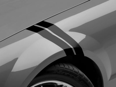 SEC10 Hash Marks; Matte Black; Pair (05-14 Mustang)