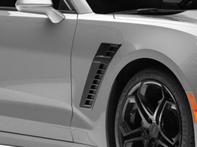 MP Concepts Corvette Style Front Fender Vent; Gloss Black (16-24 Camaro)