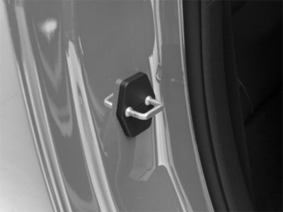 MP Concepts Door Striker Cover Set; Black (08-23 Challenger)
