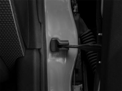 MP Concepts Door Hinge Cover Set; Black (15-24 Mustang)