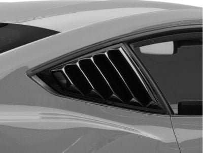 MP Concepts Quarter Window Louvers; Gloss Black (2024 Mustang Fastback)