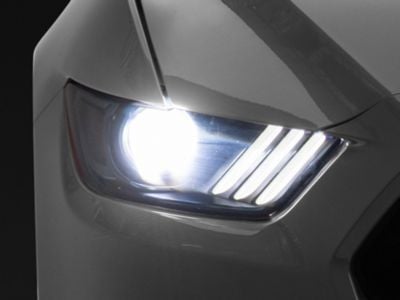 Factory Style Headlight; Matte Black Housing; Clear Lens; Driver Side (15-17 Mustang; 18-22 Mustang GT350, GT500)