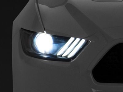 Factory Style Headlight; Matte Black Housing; Clear Lens; Passenger Side (15-17 Mustang; 18-22 Mustang GT350, GT500)