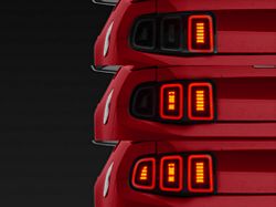 Renegade Series Sequential LED Tail Lights; Black Housing; Clear Lens (10-12 Mustang)