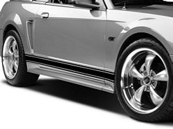 SEC10 Rocker Stripes; Gloss Black (79-23 Mustang)