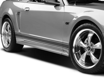 SEC10 Rocker Stripes; Matte Black (79-23 Mustang)
