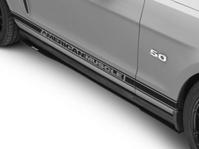 V1R Style Side Skirt Splitters; Textured Black (05-14 Mustang)