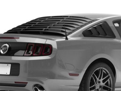 Vintage Style Rear Window and Quarter Window Louver Kit; Matte Black (05-14 Mustang Coupe)